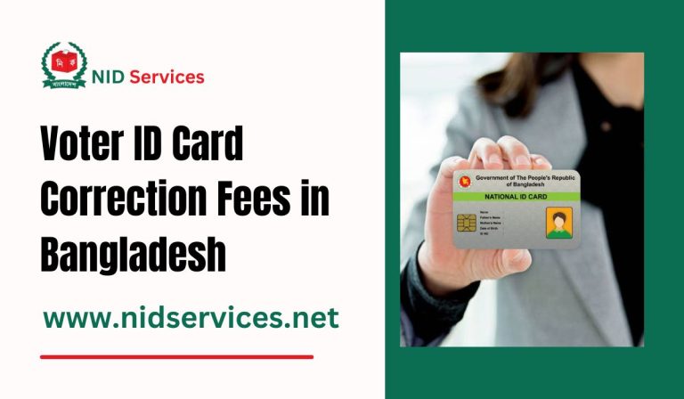 Voter ID Card Correction Fees in Bangladesh